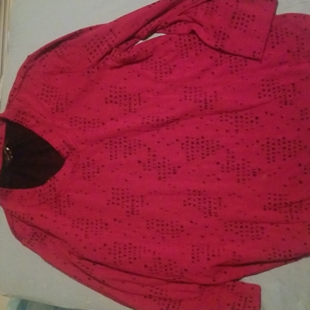 Red and black long sleeve shirt